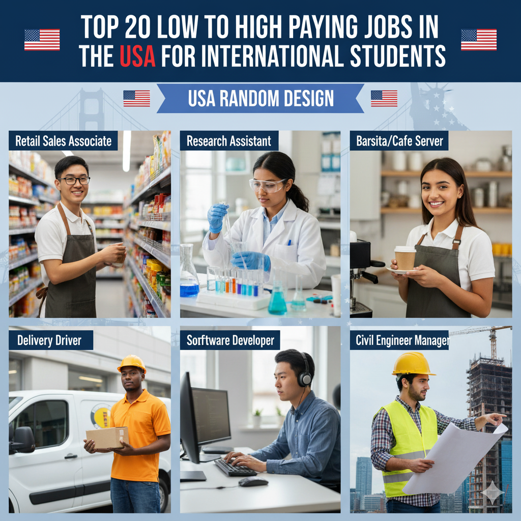 Top 20 Low to High Paying Jobs in the USA for International Students